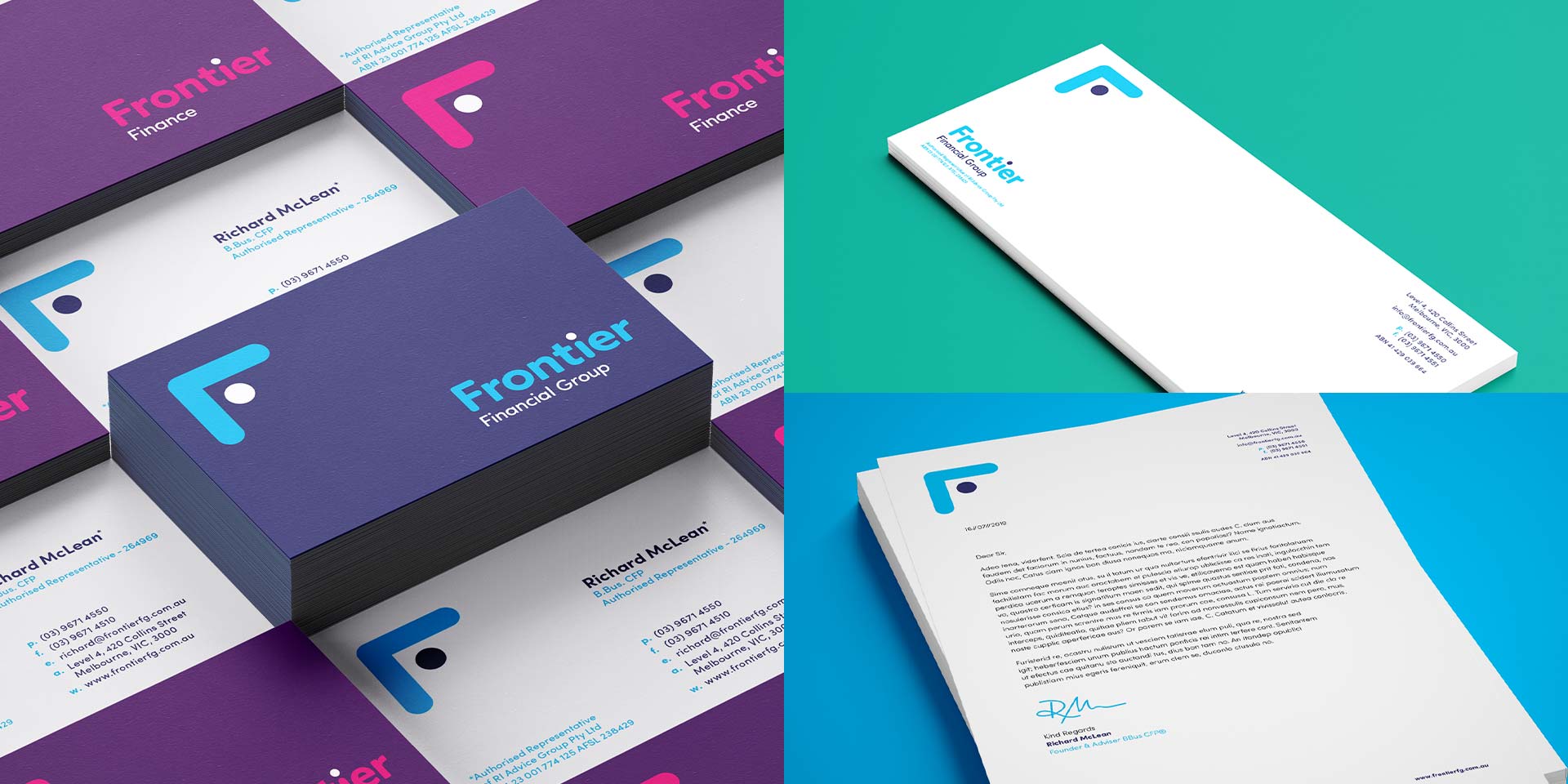 Frontier Financial Group Corporate stationery design