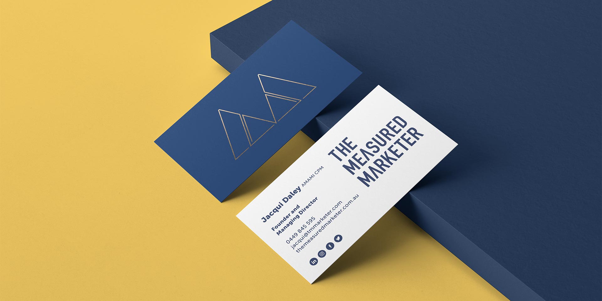 The Measured Marketer business card design