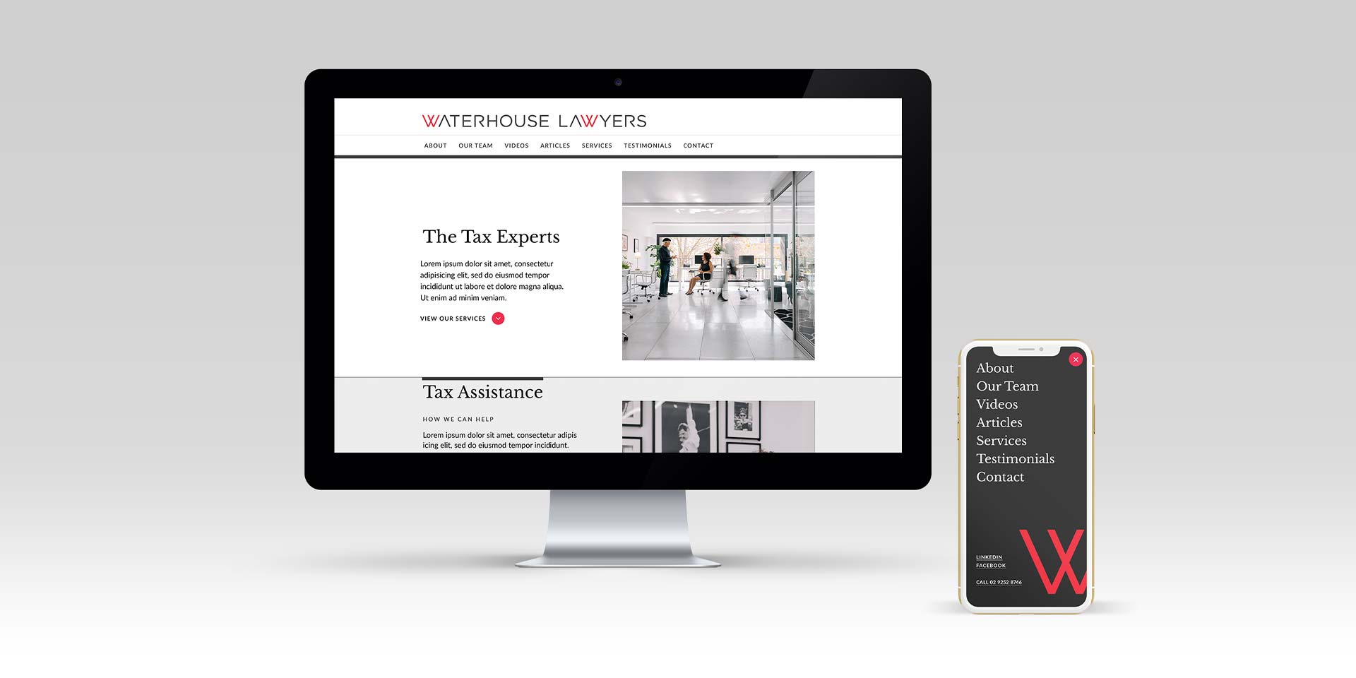 Waterhouse Lawyers Website Design